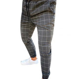 Fashion Pants Men Plaid Print