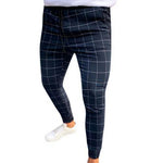 Fashion Pants Men Plaid Print