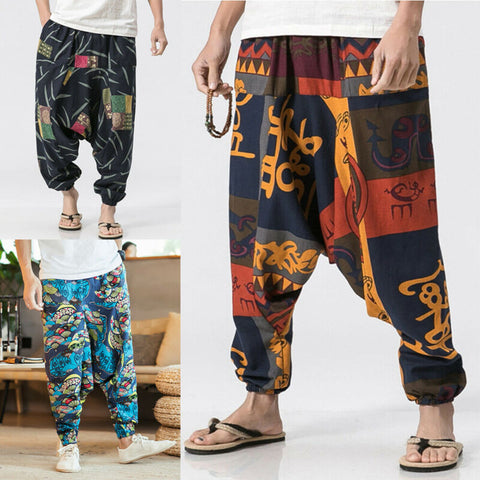 New Large size Beam-foot Cotton Pants Men