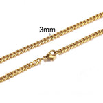 CUBAN LINK 3 TO 7 MM  STAINLESS STEEL