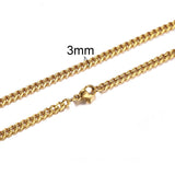 CUBAN LINK 3 TO 7 MM  STAINLESS STEEL