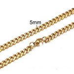 CUBAN LINK 3 TO 7 MM  STAINLESS STEEL