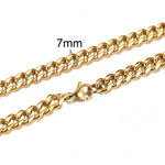 CUBAN LINK 3 TO 7 MM  STAINLESS STEEL