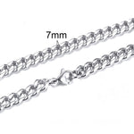 CUBAN LINK 3 TO 7 MM  STAINLESS STEEL