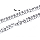 CUBAN LINK 3 TO 7 MM  STAINLESS STEEL