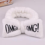 New Letter "OMG" Coral Fleece Soft Bow Headbands