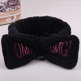 New Letter "OMG" Coral Fleece Soft Bow Headbands