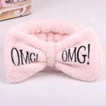 New Letter "OMG" Coral Fleece Soft Bow Headbands