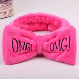 New Letter "OMG" Coral Fleece Soft Bow Headbands