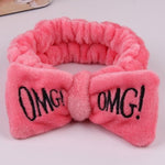 New Letter "OMG" Coral Fleece Soft Bow Headbands