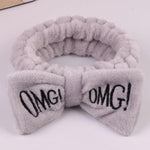 New Letter "OMG" Coral Fleece Soft Bow Headbands