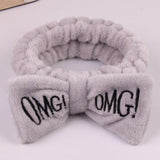 New Letter "OMG" Coral Fleece Soft Bow Headbands