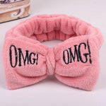 New Letter "OMG" Coral Fleece Soft Bow Headbands