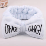 New Letter "OMG" Coral Fleece Soft Bow Headbands