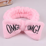 New Letter "OMG" Coral Fleece Soft Bow Headbands