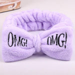 New Letter "OMG" Coral Fleece Soft Bow Headbands