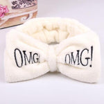 New Letter "OMG" Coral Fleece Soft Bow Headbands