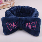 New Letter "OMG" Coral Fleece Soft Bow Headbands