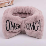 New Letter "OMG" Coral Fleece Soft Bow Headbands