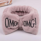 New Letter "OMG" Coral Fleece Soft Bow Headbands