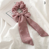 Women Streamers Scrunchies Polka Dot