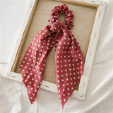 Women Streamers Scrunchies Polka Dot