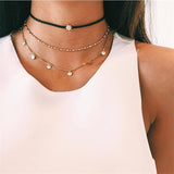 Modyle Gold Chain Boho Choker Necklace For Women