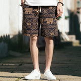 Beach Shorts Men Summer Hawaii Men linen Shorts