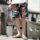 Beach Shorts Men Summer Hawaii Men linen Shorts