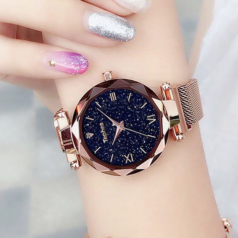 Watches women's luxury magnetic starry