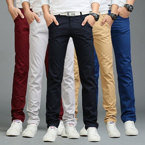 Solid sky blue black Pants Men