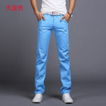 Solid sky blue black Pants Men