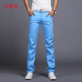 Solid sky blue black Pants Men