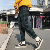 Plaid Pants Men Hip hop Pants Streetwear