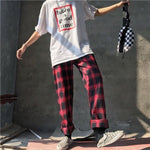 Plaid Pants Men Hip hop Pants Streetwear