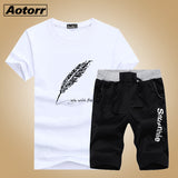 Beach Mens Casual Tee Shirts Set Sportswears