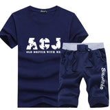 Beach Mens Casual Tee Shirts Set Sportswears