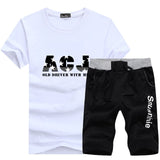 Beach Mens Casual Tee Shirts Set Sportswears