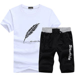 Beach Mens Casual Tee Shirts Set Sportswears