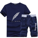 Beach Mens Casual Tee Shirts Set Sportswears