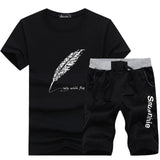 Beach Mens Casual Tee Shirts Set Sportswears