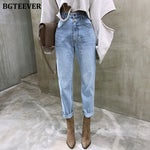 BGTEEVER Vintage High Waist Straight Jeans