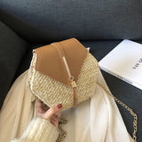 Casual Chains Straw Bucket Bags Women