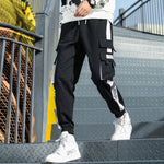 Ribbons Harem Joggers Men Cargo Pants Streetwear