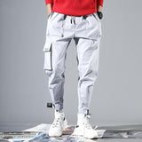 Ribbons Harem Joggers Men Cargo Pants Streetwear