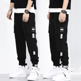 Ribbons Harem Joggers Men Cargo Pants Streetwear