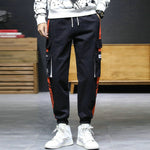 Ribbons Harem Joggers Men Cargo Pants Streetwear