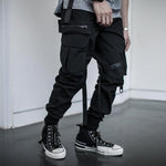 Ribbons Harem Joggers Men Cargo Pants Streetwear