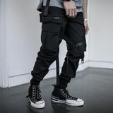 Ribbons Harem Joggers Men Cargo Pants Streetwear