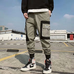 Ribbons Harem Joggers Men Cargo Pants Streetwear